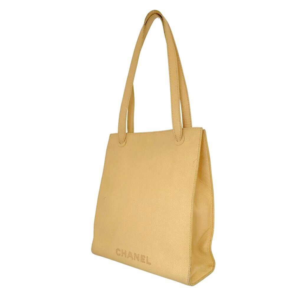 Chanel Vintage Logo Tote Leather Medium #269901C10B - Picture 2 of 8